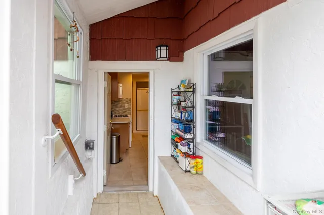 a view of a gallery with door