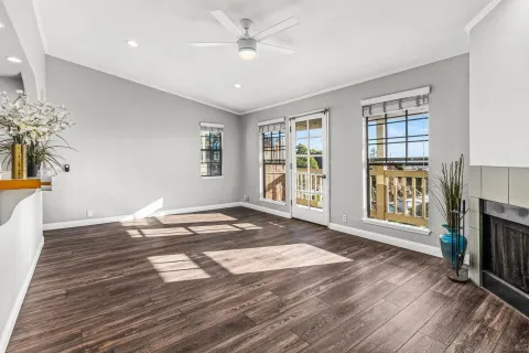 a view of city with ocean