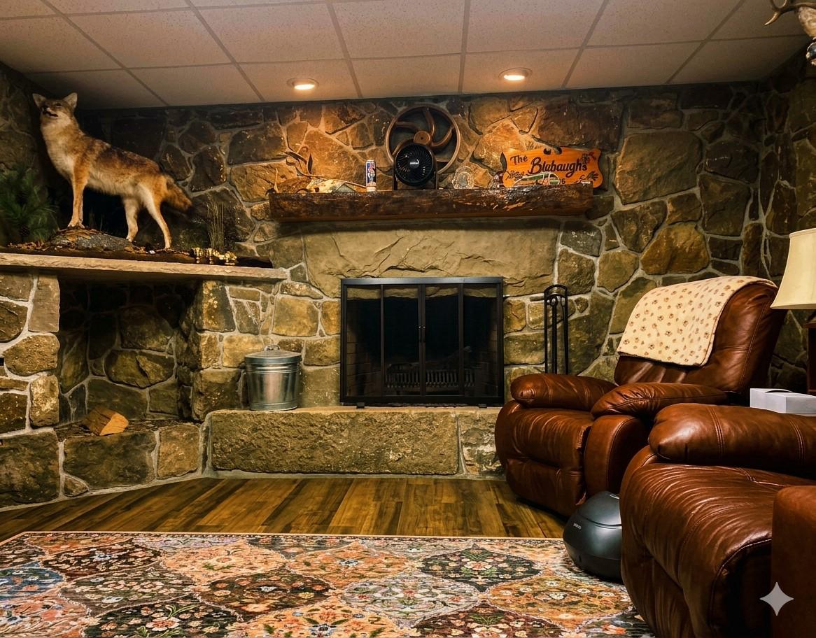 20905 Water Station Run Road Lonaconing, MD 21539 - Photo 4 of 64 Enjoy Yourself Downstairs at a Custom Fireplace