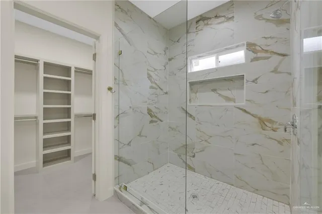 a bathroom with a shower