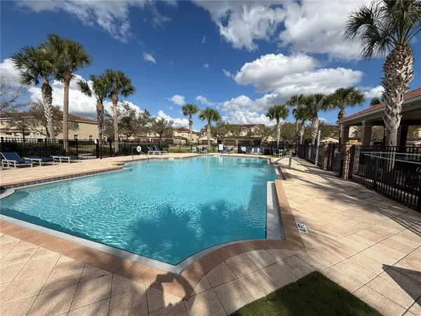 a view of a park with slide