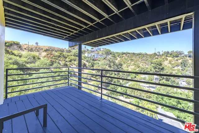 a view of a city from a balcony