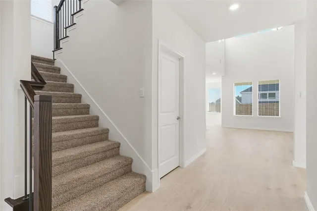 a view of an entryway with staircase
