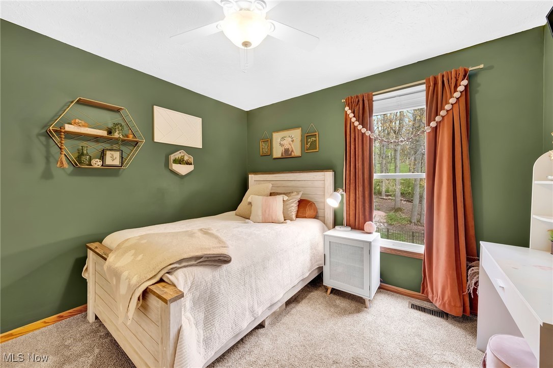 1247 Derbydale Road Akron, OH 44306 - Photo 21 of 45 Bedroom with carpet and ceiling fan