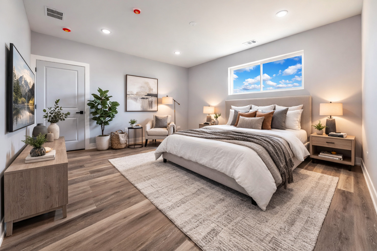 5809 South Indiana Avenue, Unit 2 Chicago, IL 60637 - Photo 9 of 18 a bedroom with a large bed and a flat screen tv