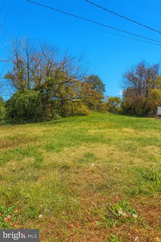 a view of a field with an ocean view