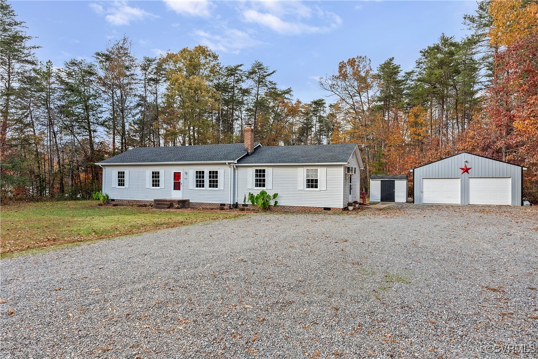 975 Windyknight Road Montpelier, VA 23192 - Photo 1 of 38 Ranch-style house with a garage, an outdoor struct