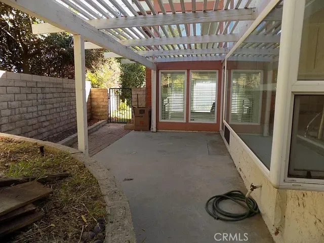 a view of porch with seating space