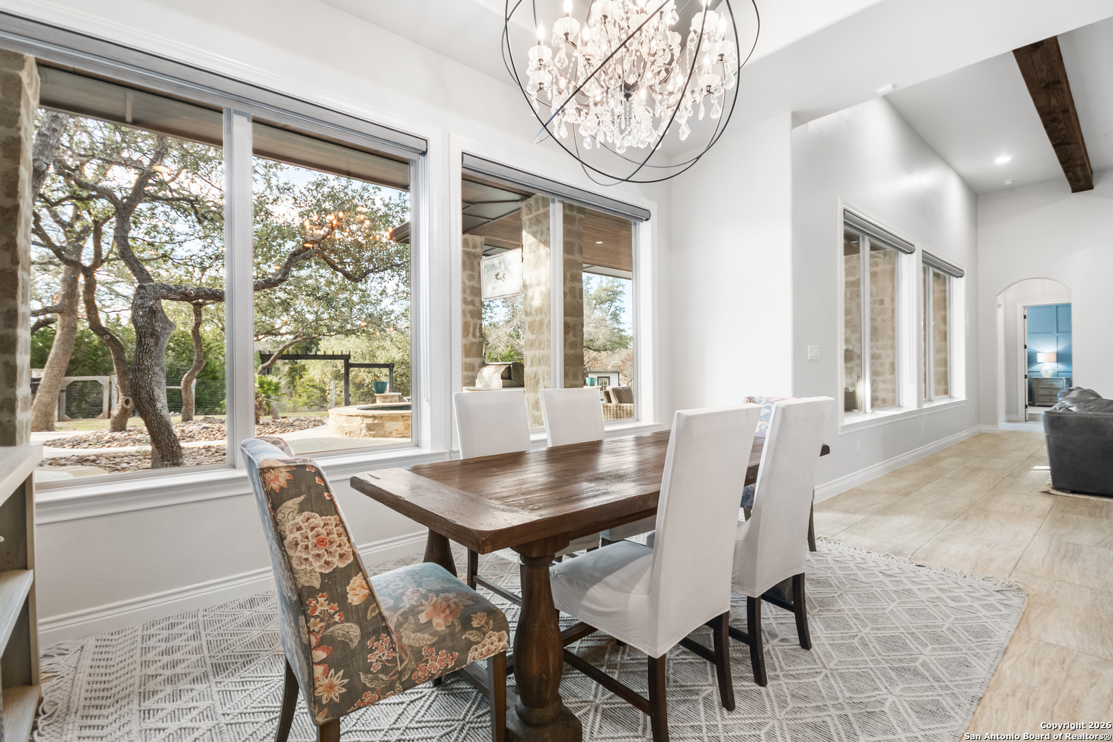 9 Ranch Brook Road Boerne, TX 78015 - Photo 18 of 59 a view of a dining room with furniture window and outside view