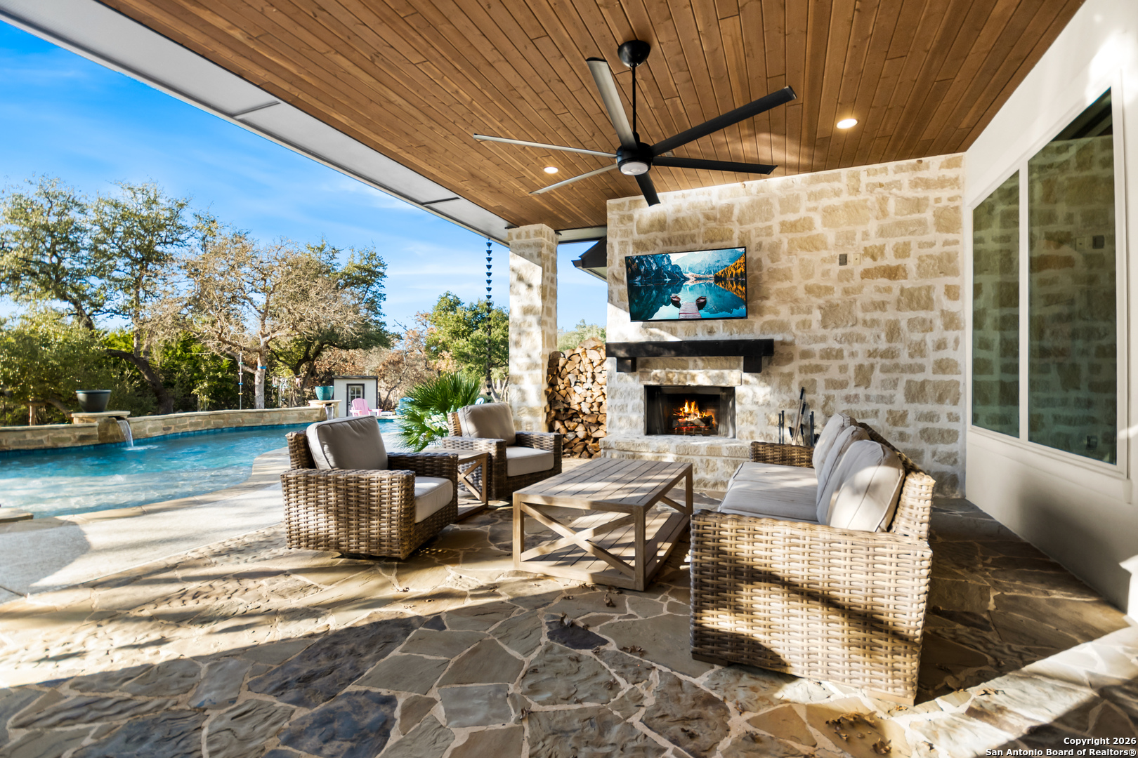9 Ranch Brook Road Boerne, TX 78015 - Photo 40 of 59 a view of a patio with couches and potted plants