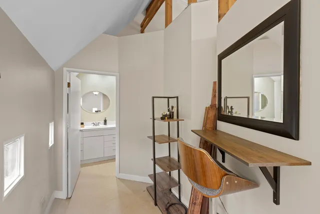 a view of a lake with a yard