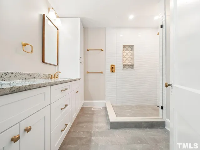 a bathroom with a shower