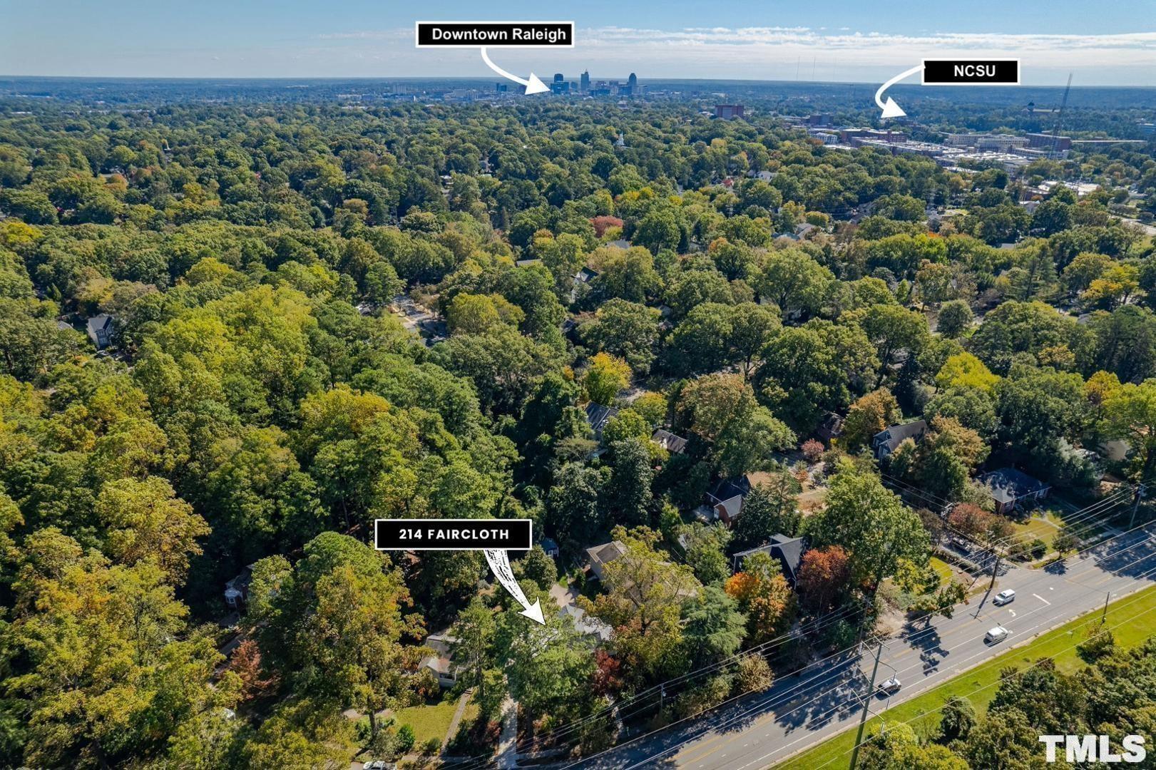214 Faircloth Street Raleigh, NC 27607 - Photo 9 of 21 an aerial view of a house with a yard