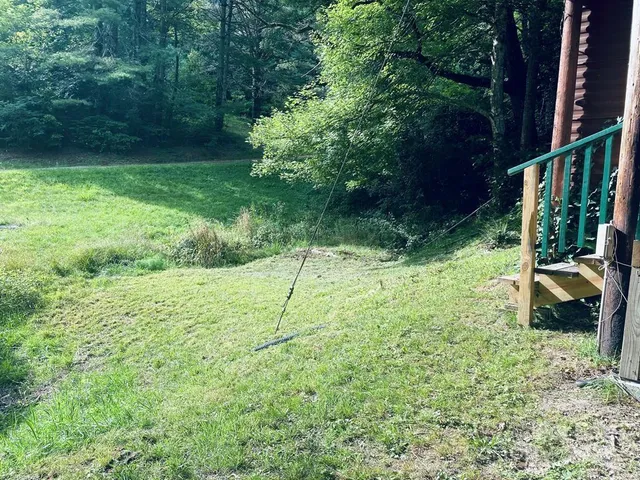 a view of a bench in the porch