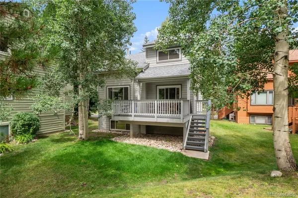 a view of a patio on the deck