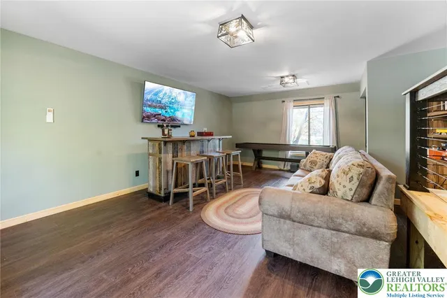 a living room with furniture