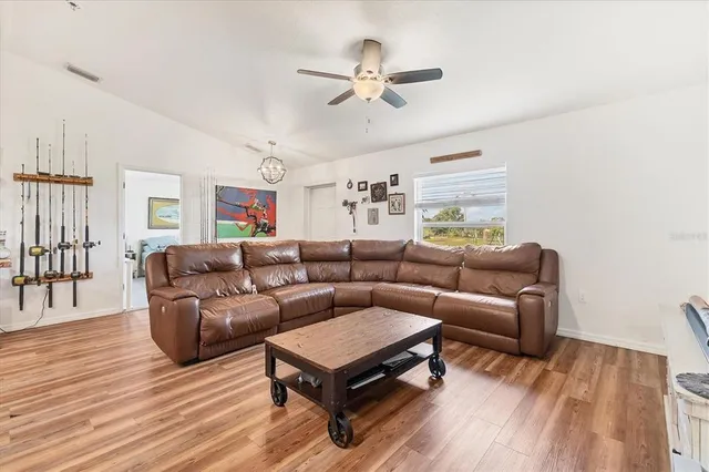a living room with furniture