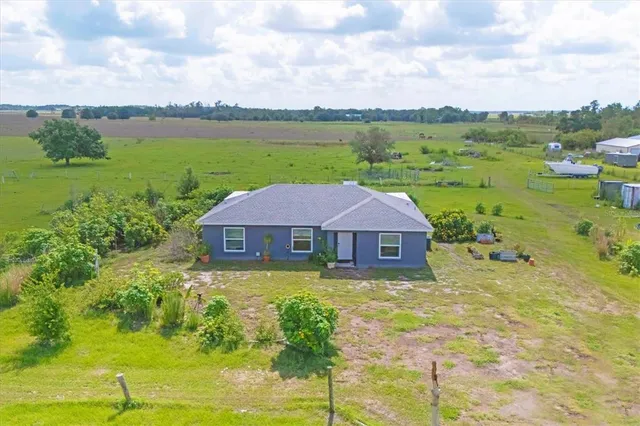 a view of a garden with an outdoor space