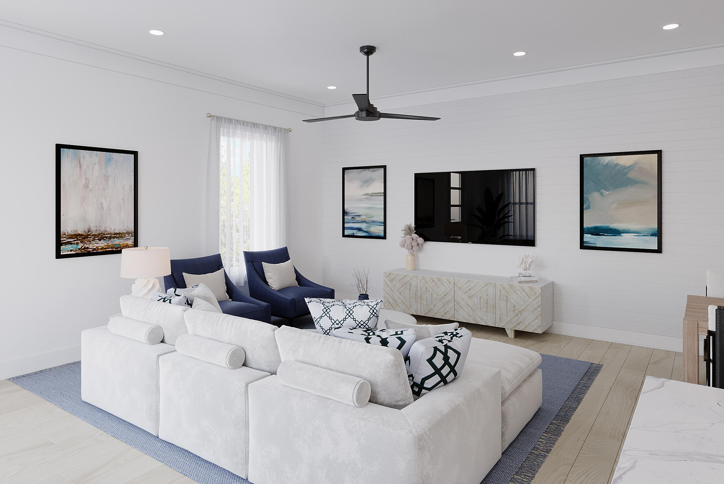 74 Brown Street Santa Rosa Beach, FL 32459 - Photo 16 of 35 a living room with furniture and a flat screen tv