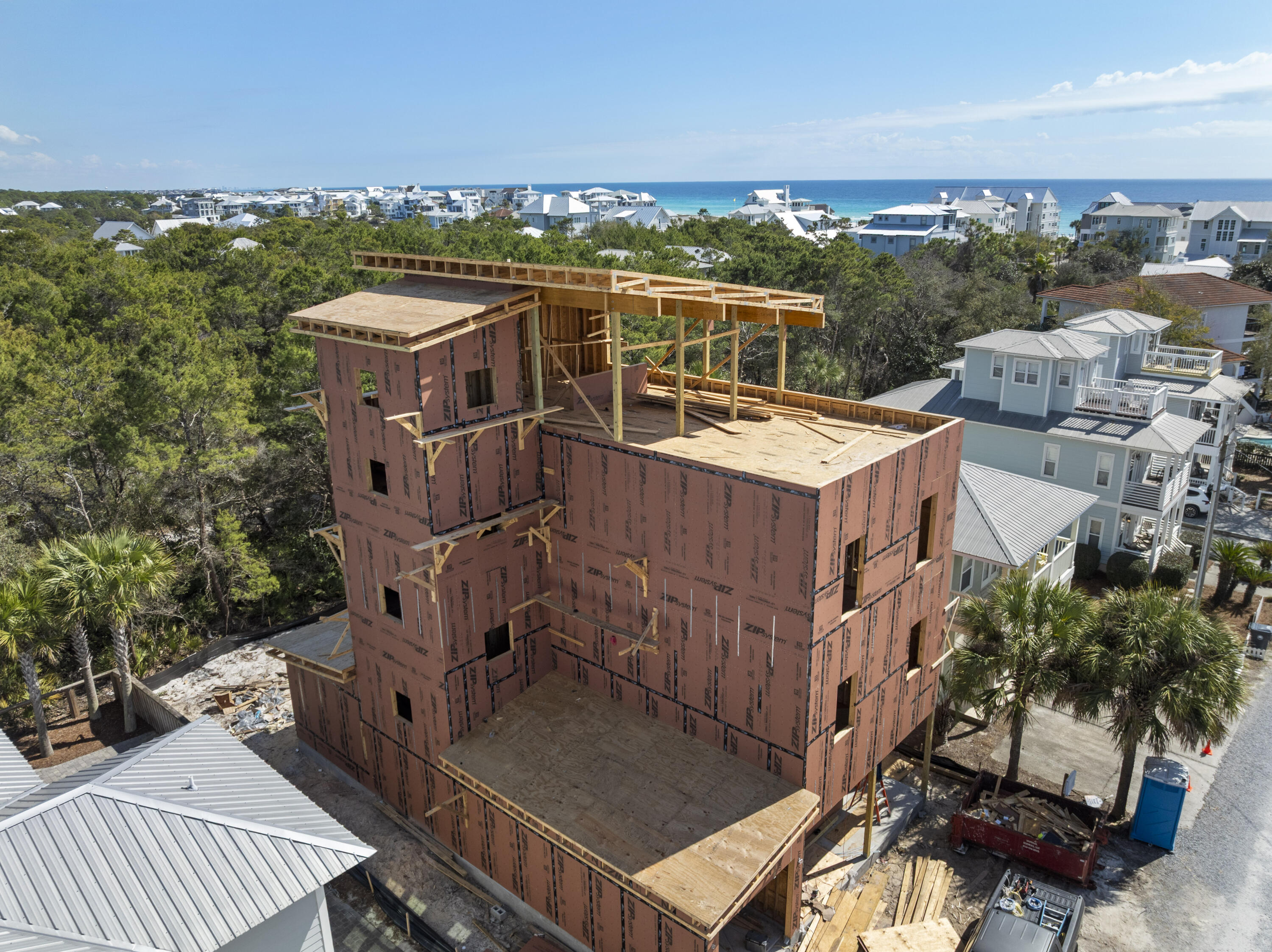 74 Brown Street Santa Rosa Beach, FL 32459 - Photo 24 of 35 an aerial view of a house with balcony and outdoor space