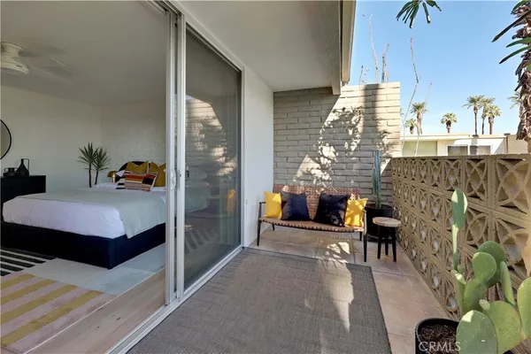 a outdoor space with furniture