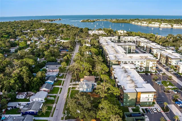 an aerial view of multiple house