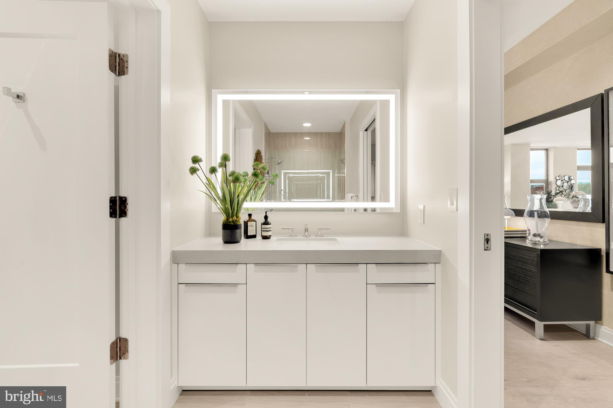 1427 Rhode Island Avenue Northwest, Unit 404 Washington, DC 20005 - Photo 26 of 35 a bathroom with a sink and a mirror