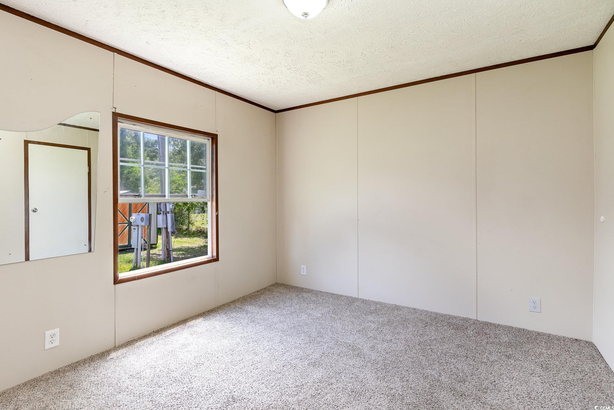 2100 Highway 15 Myrtle Beach, SC 29577 - Photo 13 of 35 Unfurnished room featuring crown molding, carpet, and a textured ceiling