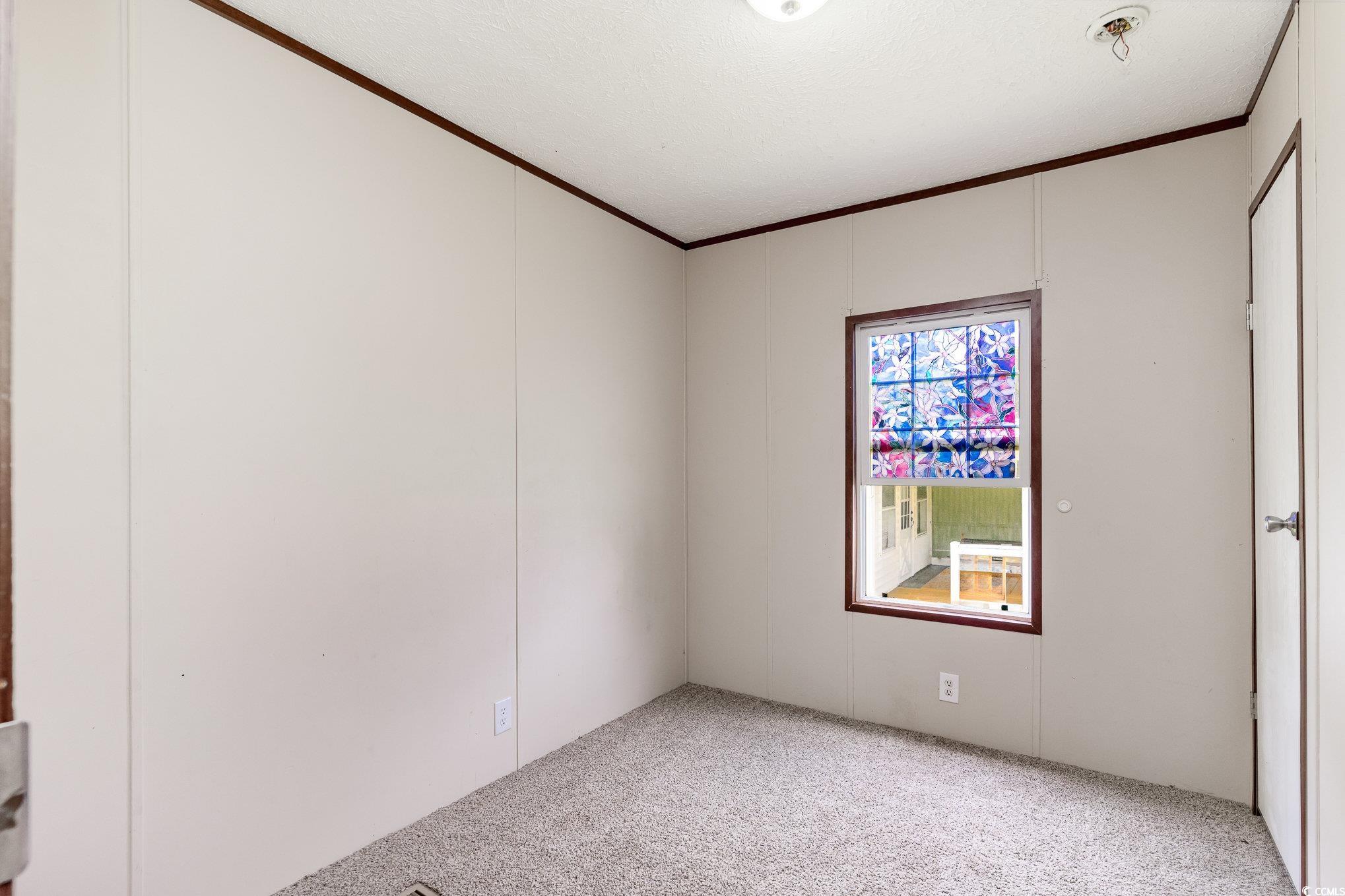 2100 Highway 15 Myrtle Beach, SC 29577 - Photo 18 of 35 Empty room with ornamental molding, light carpet, and a textured ceiling