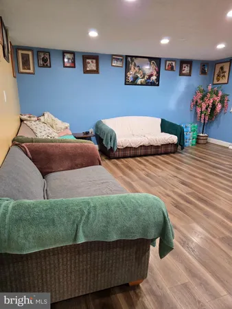 a view of a refrigerator in a room