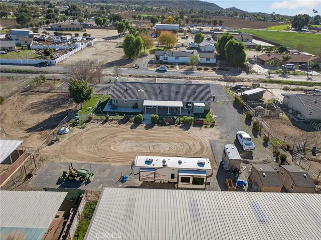 a view of a city with sitting area