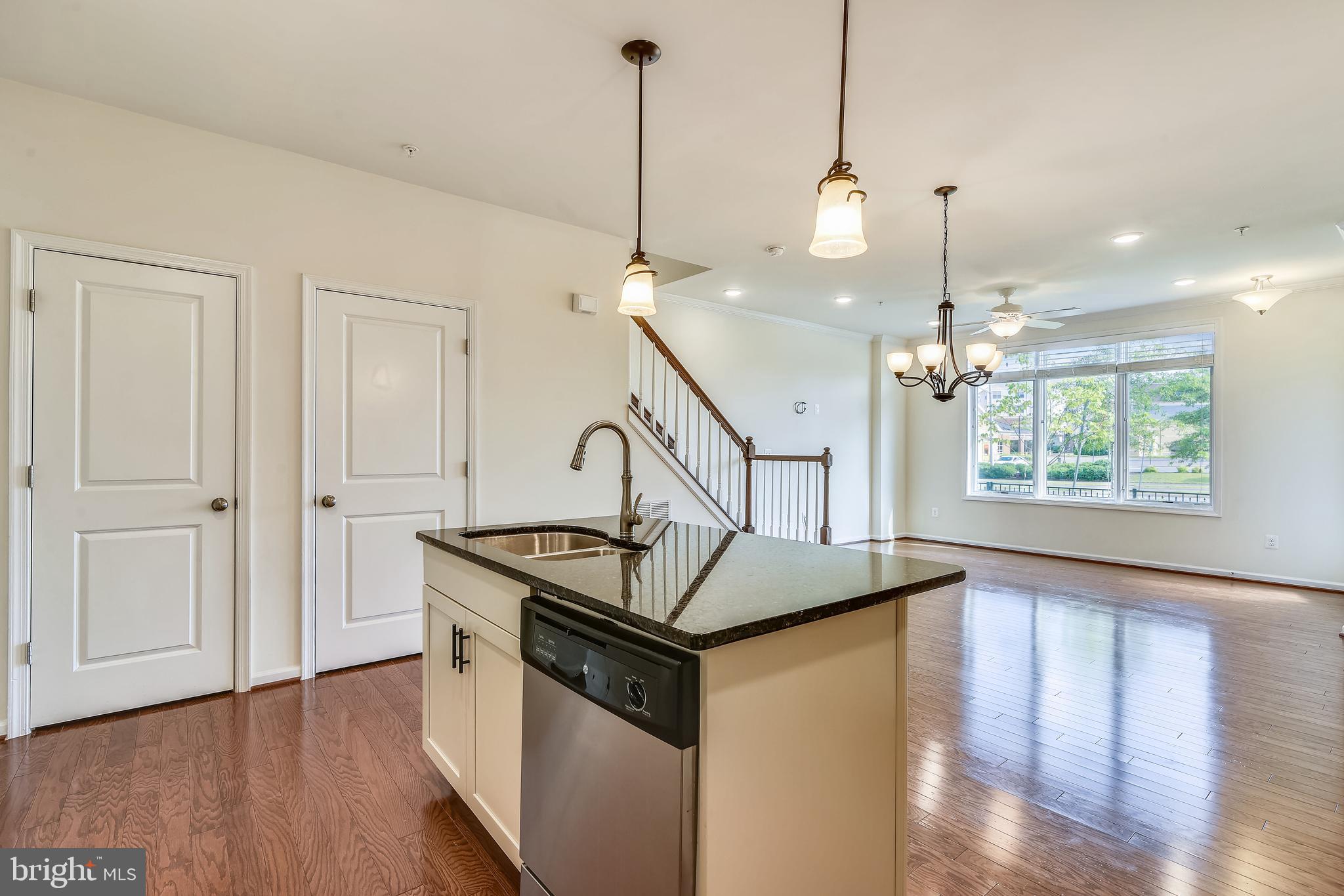 1508 Ribbon Limestone Terrace Southeast Leesburg, VA 20175 - Photo 23 of 79 a kitchen with stainless steel appliances granite countertop wooden floors and a view of living room
