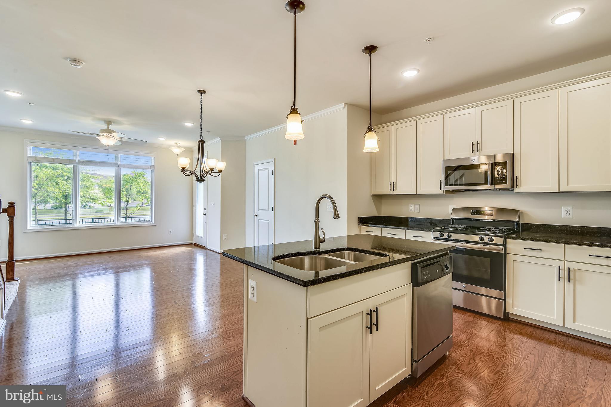 1508 Ribbon Limestone Terrace Southeast Leesburg, VA 20175 - Photo 24 of 79 a kitchen with granite countertop a stove a sink a center island a refrigerator and a wooden floor