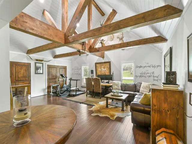 a living room with furniture