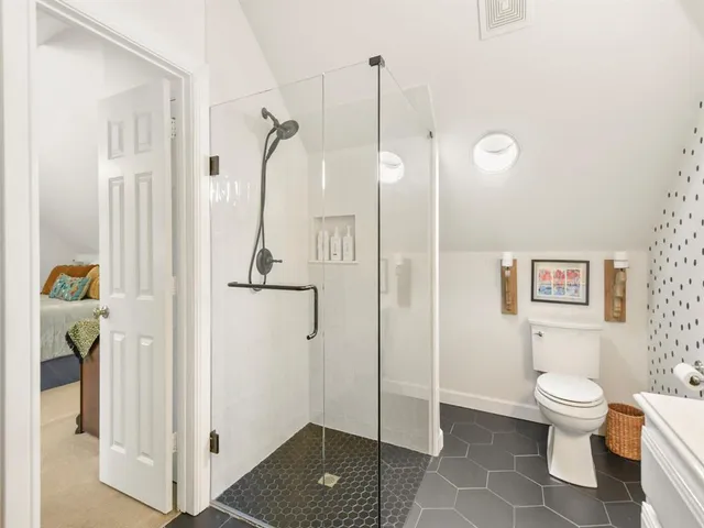 a bathroom with a shower