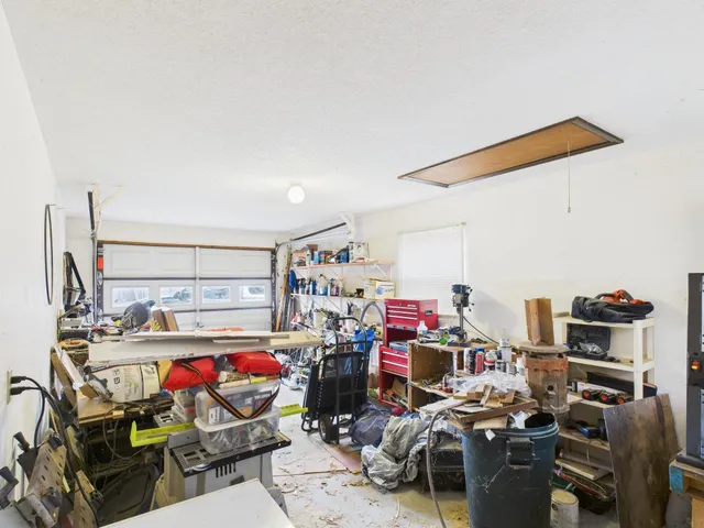 a storage room with storage and utility