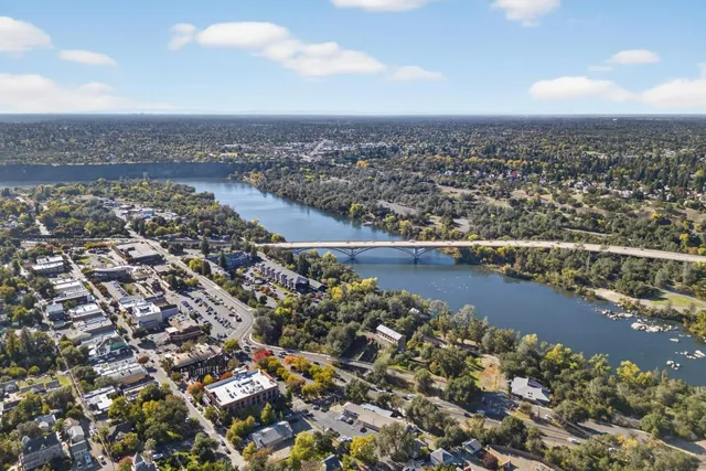 an aerial view of a city