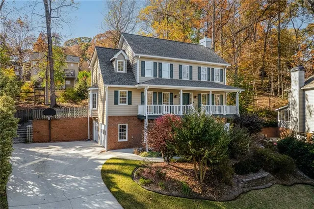 a view of a house with a swimming pool