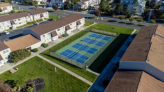 an aerial view of a building
