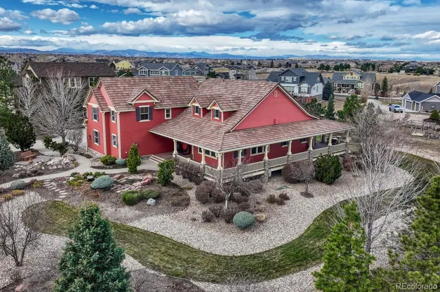 an aerial view of a house