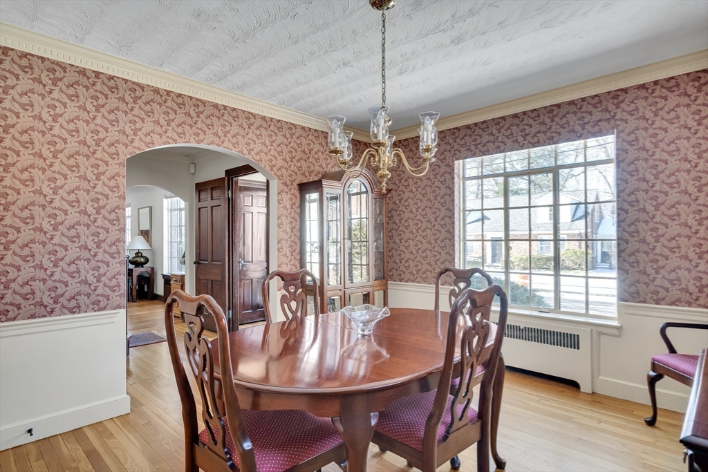 48 Avondale Road Newton, MA 02459 - Photo 17 of 37 a view of a dining room with furniture window and wooden floor