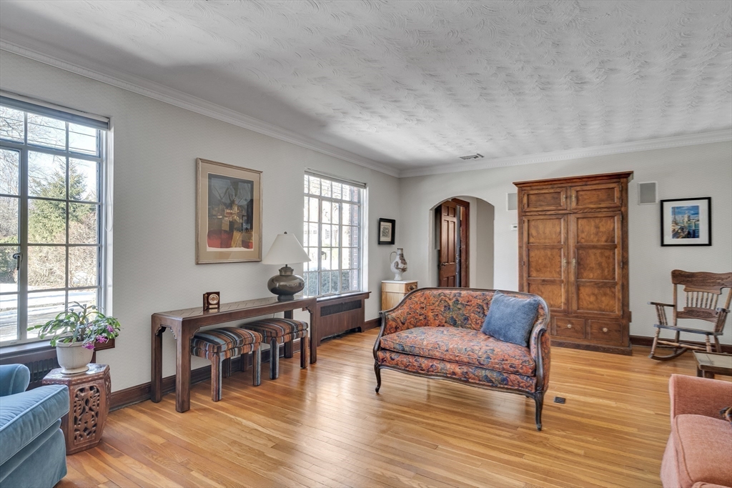 48 Avondale Road Newton, MA 02459 - Photo 20 of 37 a living room with furniture and wooden floor