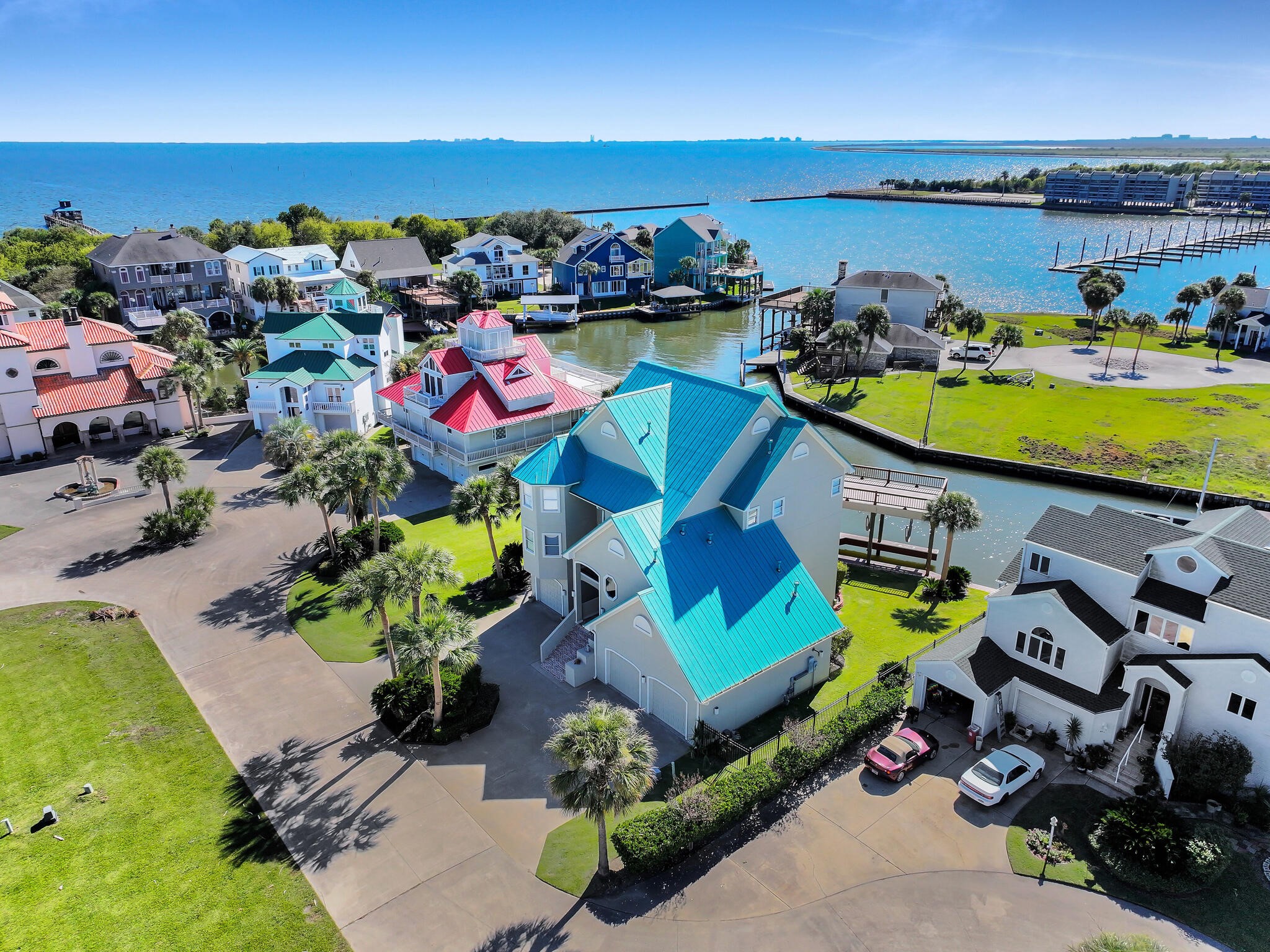 425 Island Way Port Arthur, TX 77640 - Photo 43 of 49 an aerial view of a house with a swimming pool yard and outdoor seating