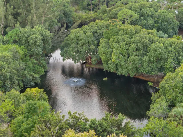 an aerial view of a house with yard