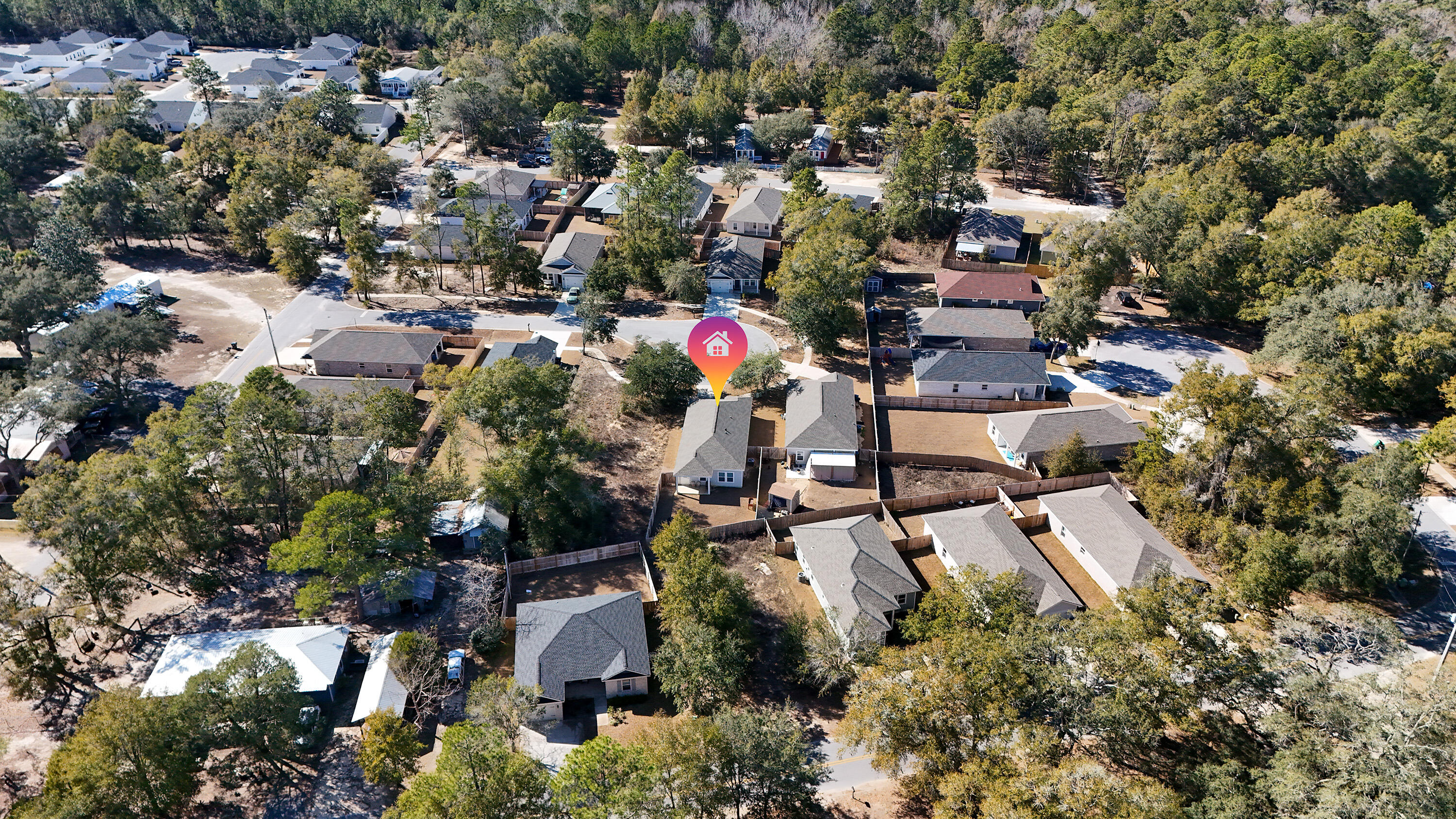 50 Jessica Court Freeport, FL 32439 - Photo 35 of 52 an aerial view of residential houses with outdoor space and trees
