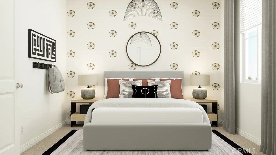 24812 Sirius Avenue Moreno Valley, CA 92551 - Photo 7 of 16 a bed room with a bed mirror and a window