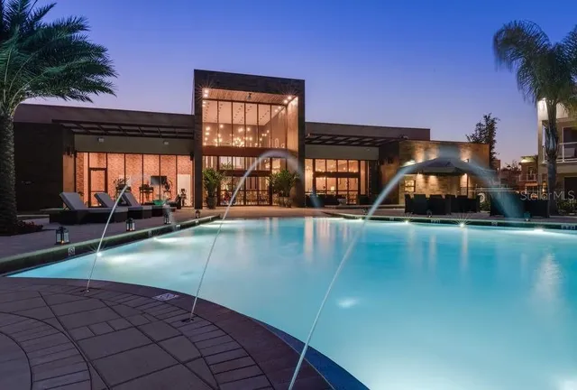 swimming pool view with a outdoor space