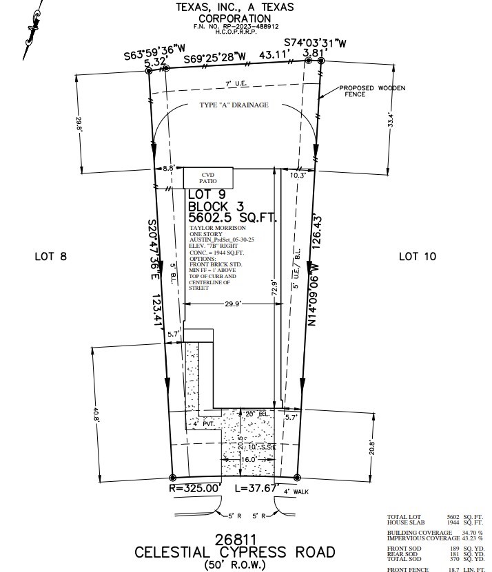 26811 Celestial Cypress Road Hockley, TX 77447 - Photo 5 of 7 Plot Plan