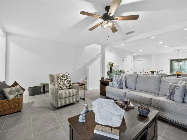 a living room with furniture