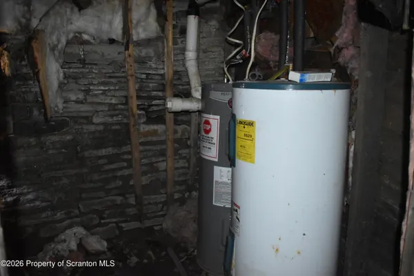 a close view of water heater room